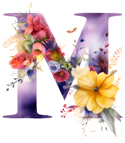 (s384-1) Butterfly Floral Flower Monogram Letter All Letters A-Z