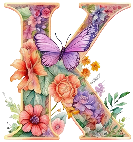 (s384-3) Floral Flower Monogram Letter All Letters A-Z