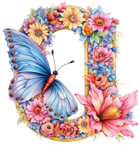 (s384-3) Floral Flower Monogram Letter All Letters A-Z