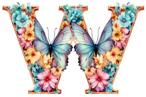 (s384-3) Floral Flower Monogram Letter All Letters A-Z