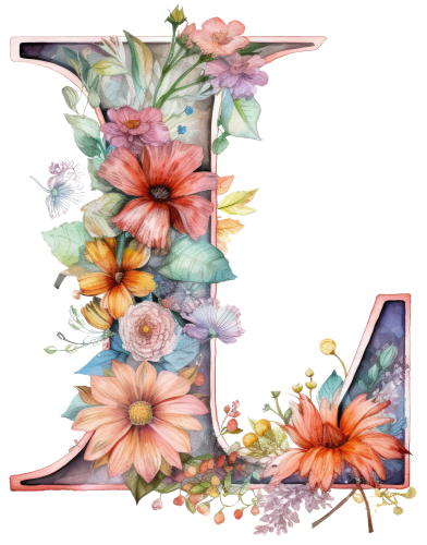 (s384-4) Floral Flower Monogram Letter All Letters A-Z