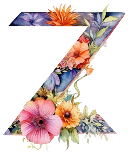 (s384-4) Floral Flower Monogram Letter All Letters A-Z