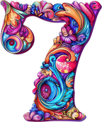 (s384-5) Bright Hippie Floral Flower Monogram Letter All Letters A-Z Numbers 0-9