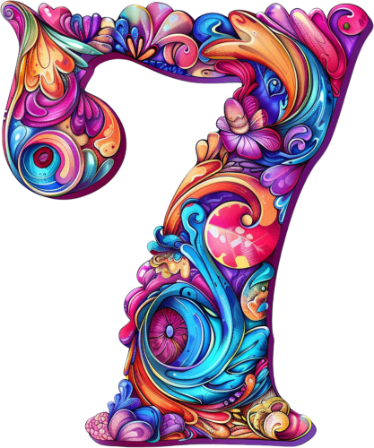 (s384-5) Bright Hippie Floral Flower Monogram Letter All Letters A-Z Numbers 0-9