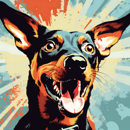 (s388-1-2B) Pop Art Dog Miniature Pinscher