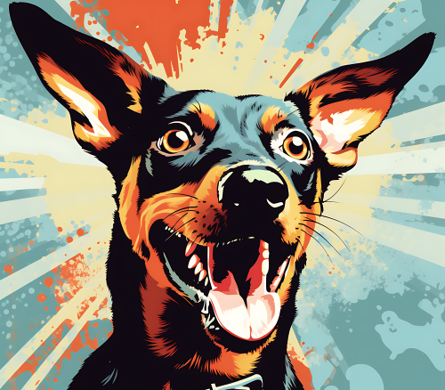 (s388-1-2B) Pop Art Dog Miniature Pinscher