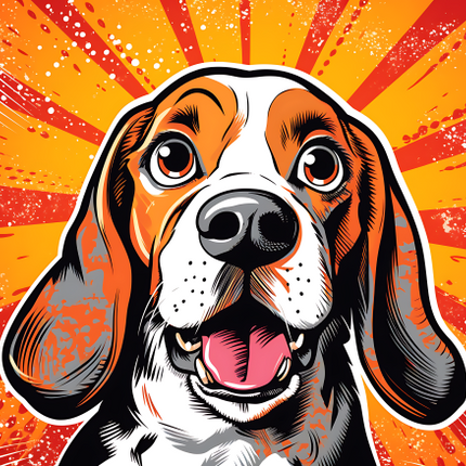 (s388-1-1C) Pop Art Dog Beagle