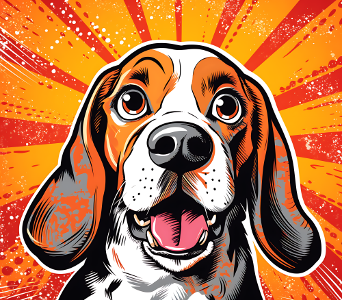 (s388-1-1C) Pop Art Dog Beagle