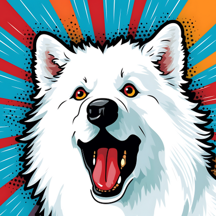 (s388-1-2D) Pop Art Dog Alaskan Malamute