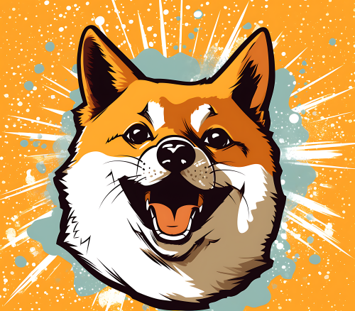 (s388-1-2F) Pop Art Dog Shiba Inu