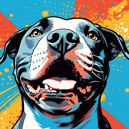 (s388-1-2G) Pop Art Dog Pit Bull