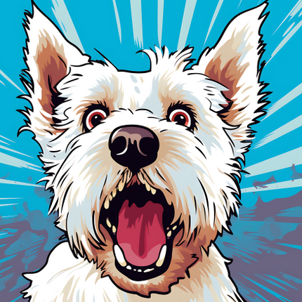 (s388-1-2H) Pop Art Dog Westie