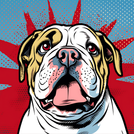 (s388-1-1J) Pop Art Dog Bulldog