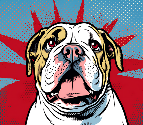 (s388-1-1J) Pop Art Dog Bulldog