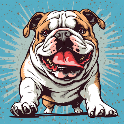 (s388-1-1K) Pop Art Dog Bulldog