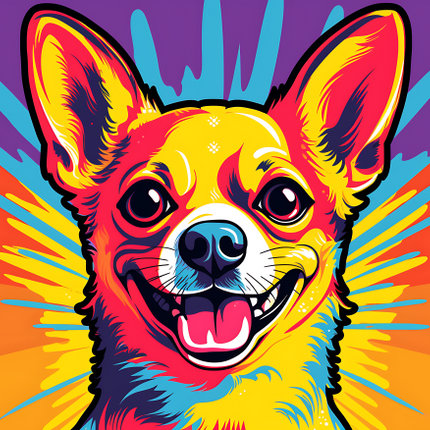 (s388-1-1L) Pop Art Dog Chihuahua