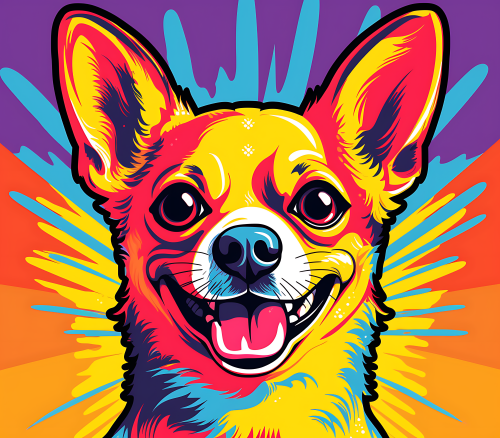 (s388-1-1L) Pop Art Dog Chihuahua