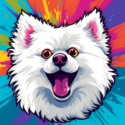 (s388-1-2L) Pop Art Dog Pomeranian