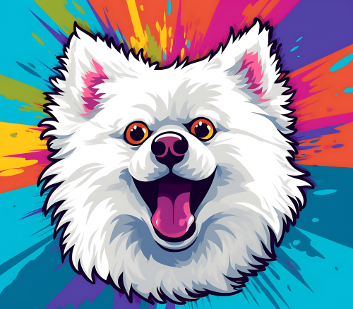 (s388-1-2L) Pop Art Dog Pomeranian