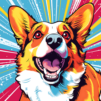 (s388-1-1N) Pop Art Dog Corgi