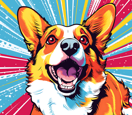 (s388-1-1N) Pop Art Dog Corgi