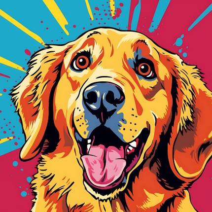 (s388-1-1P) Pop Art Dog Golden Retriever