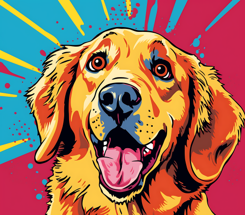 (s388-1-1P) Pop Art Dog Golden Retriever