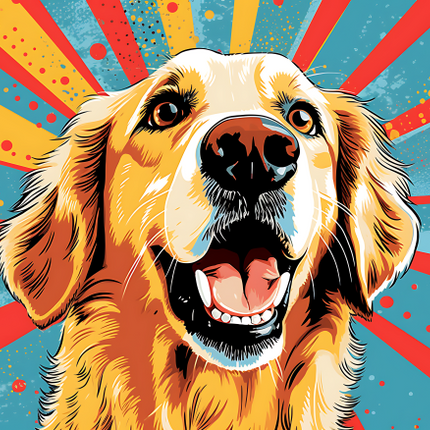(s388-1-1Q) Pop Art Dog Golden Retriever
