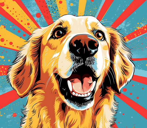 (s388-1-1Q) Pop Art Dog Golden Retriever