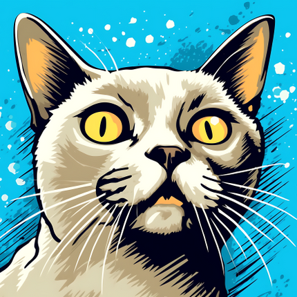 (s388-2-2B) Pop Artwork Cat