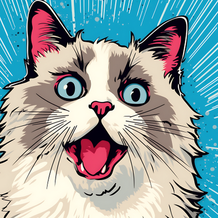 (s388-2-1C) Pop Artwork Cat