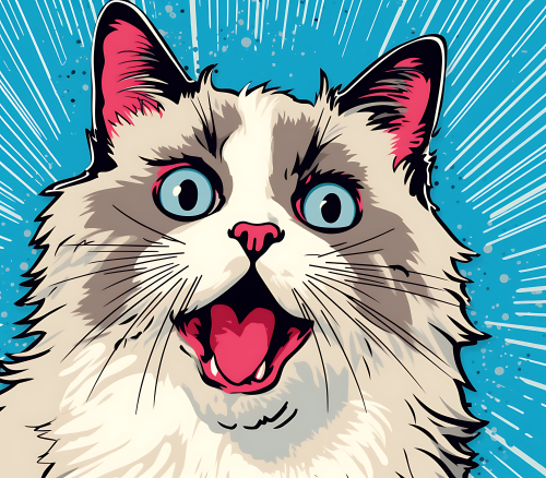 (s388-2-1C) Pop Artwork Cat