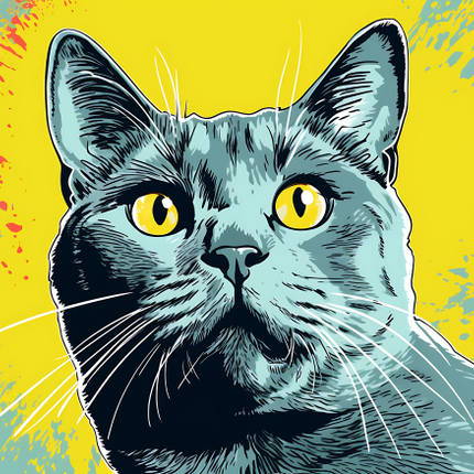 (s388-2-2C) Pop Artwork Cat