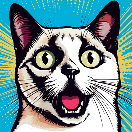 (s388-2-1G) Pop Artwork Cat