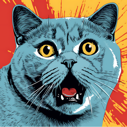 (s388-2-1H) Pop Artwork Cat