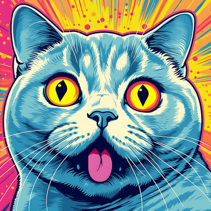 (s388-2-1I) Pop Artwork Cat