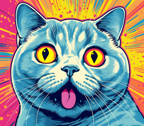 (s388-2-1I) Pop Artwork Cat