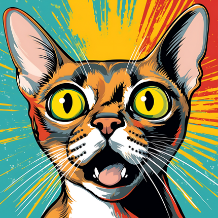 (s388-2-1L) Pop Artwork Cat