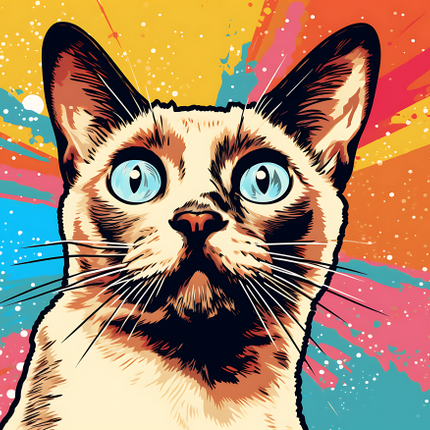 (s388-2-1O) Pop Artwork Cat