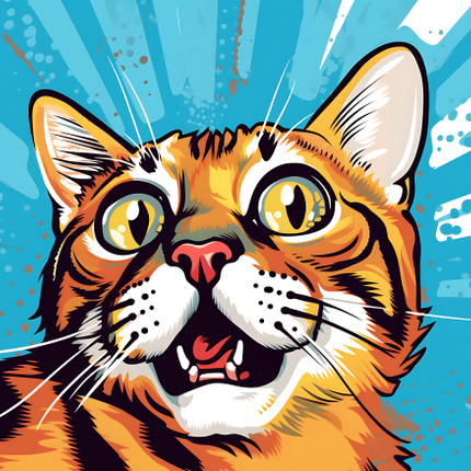 (s388-2-1Q) Pop Artwork Cat