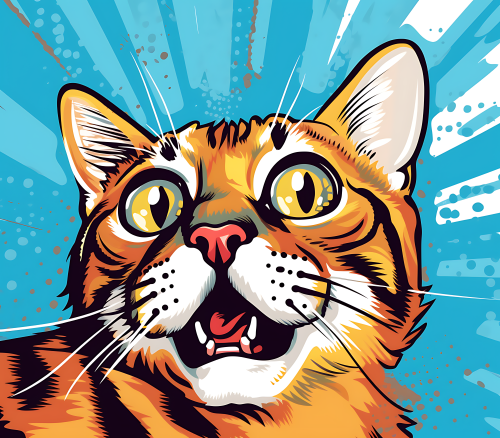 (s388-2-1Q) Pop Artwork Cat