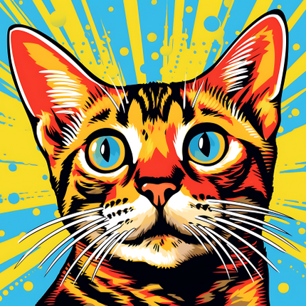 (s388-2-1R) Pop Artwork Cat