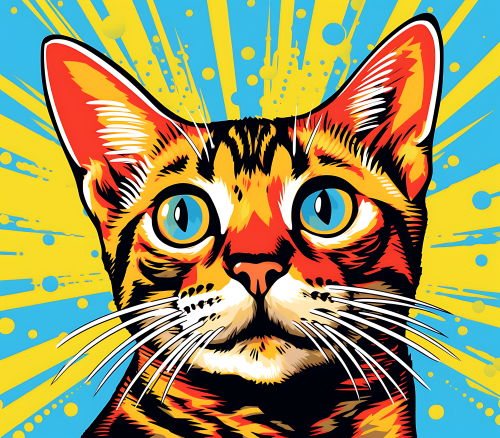(s388-2-1R) Pop Artwork Cat