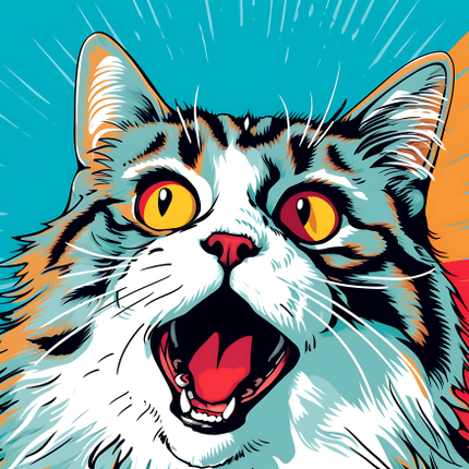 (s388-2-1V) Pop Artwork Cat