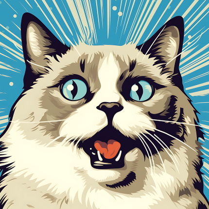 (s388-2-1W) Pop Artwork Cat