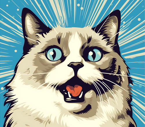 (s388-2-1W) Pop Artwork Cat