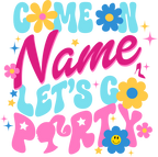 (399-39) Barbie or Custom Name Let's Go Party