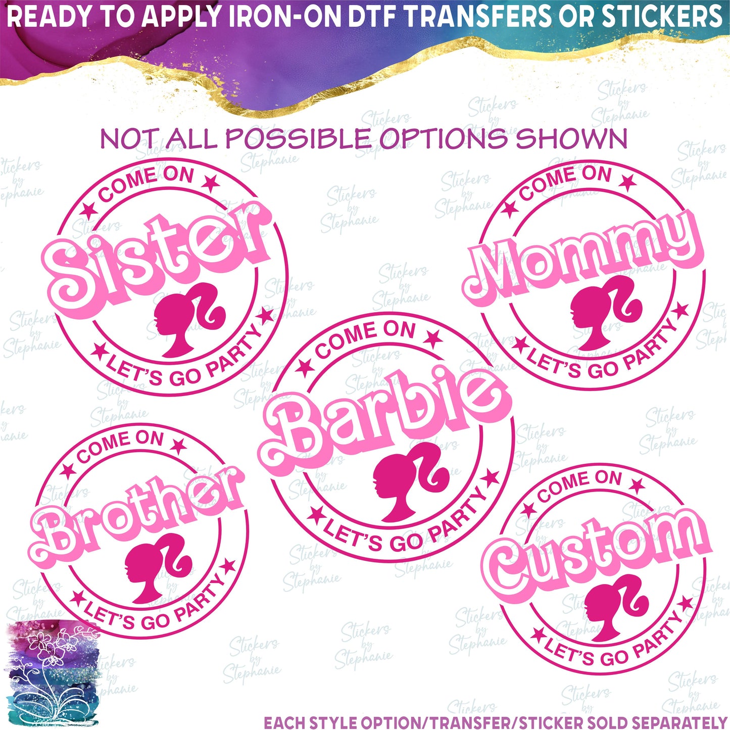 (s399-42) Come On Daddy Let's Go Party Family Custom Text