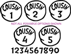 (s399-O48) Cousin 1, 2, 3 Any Numbr