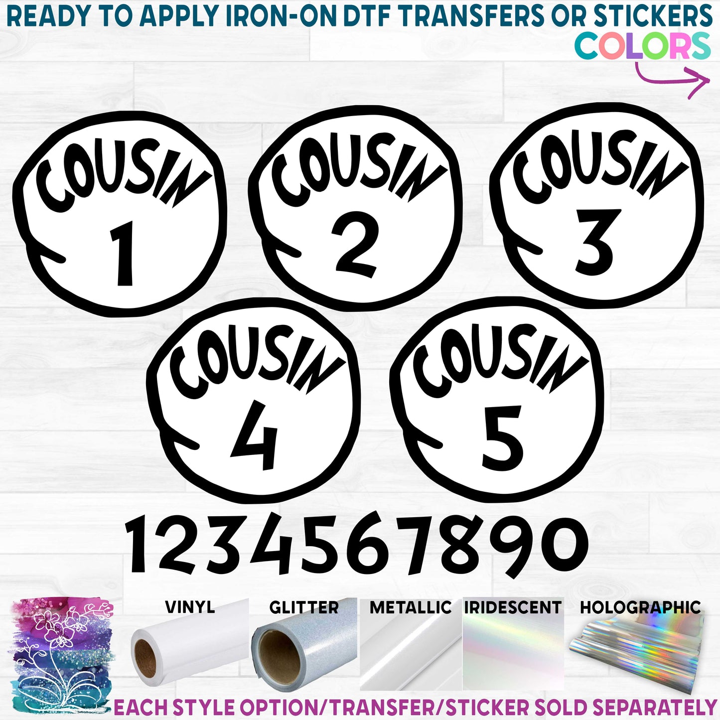 (s399-O48) Ready to Apply Iron-On Transfer or Sticker